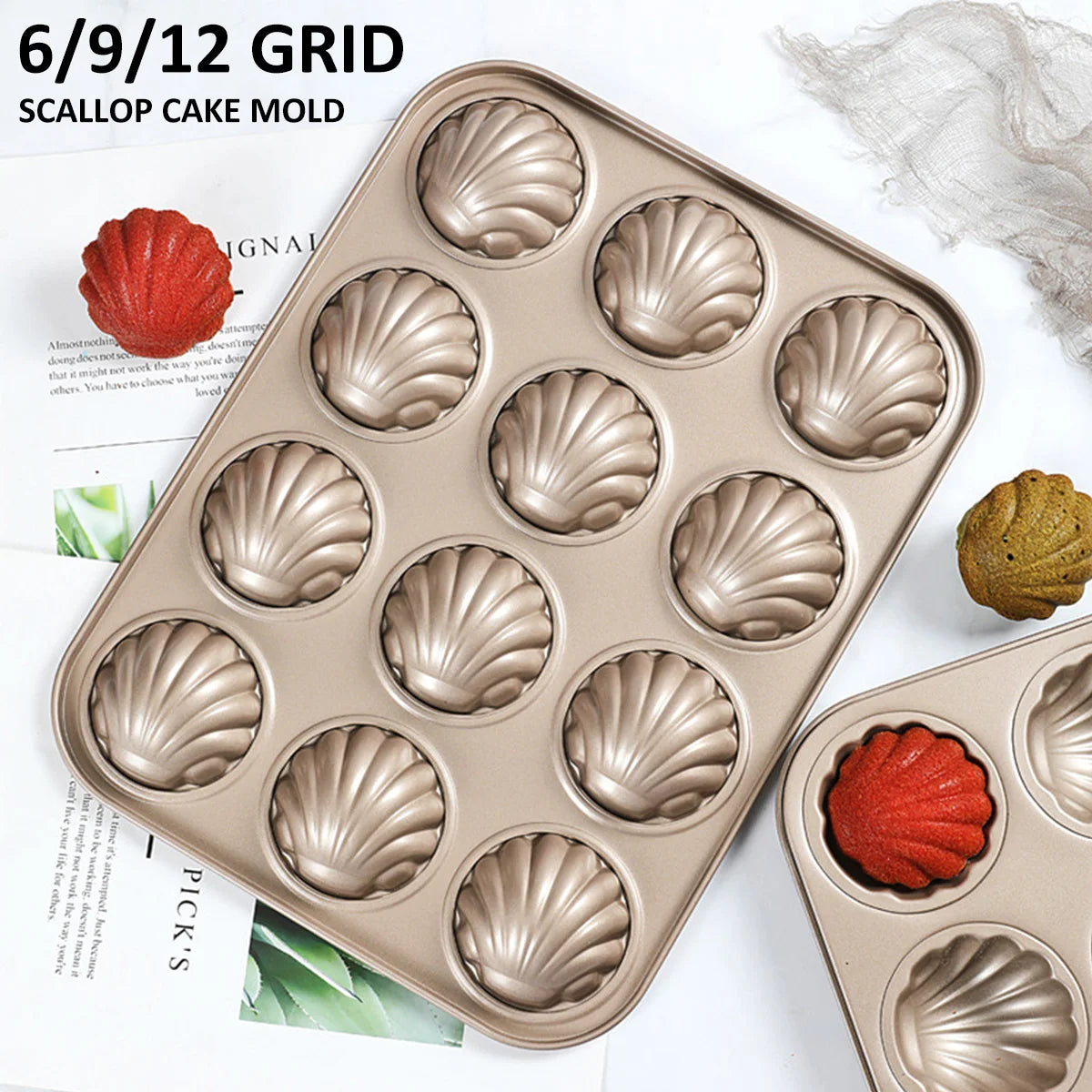 Madeleine Mold Shell Shape Baking Mold Carbon Steel Chocolate Cookie Cake Mould Baking Pan Dessert Pastry Tray For Kitchen Tool