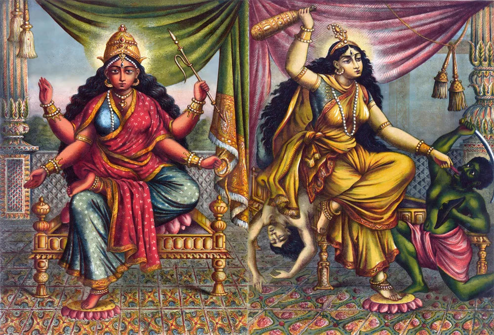 Hindu Goddess Wall Art Kali Mahavidya Poster Tantric Shakti Devi Canvas Painting Home Living Room Decoration Painting