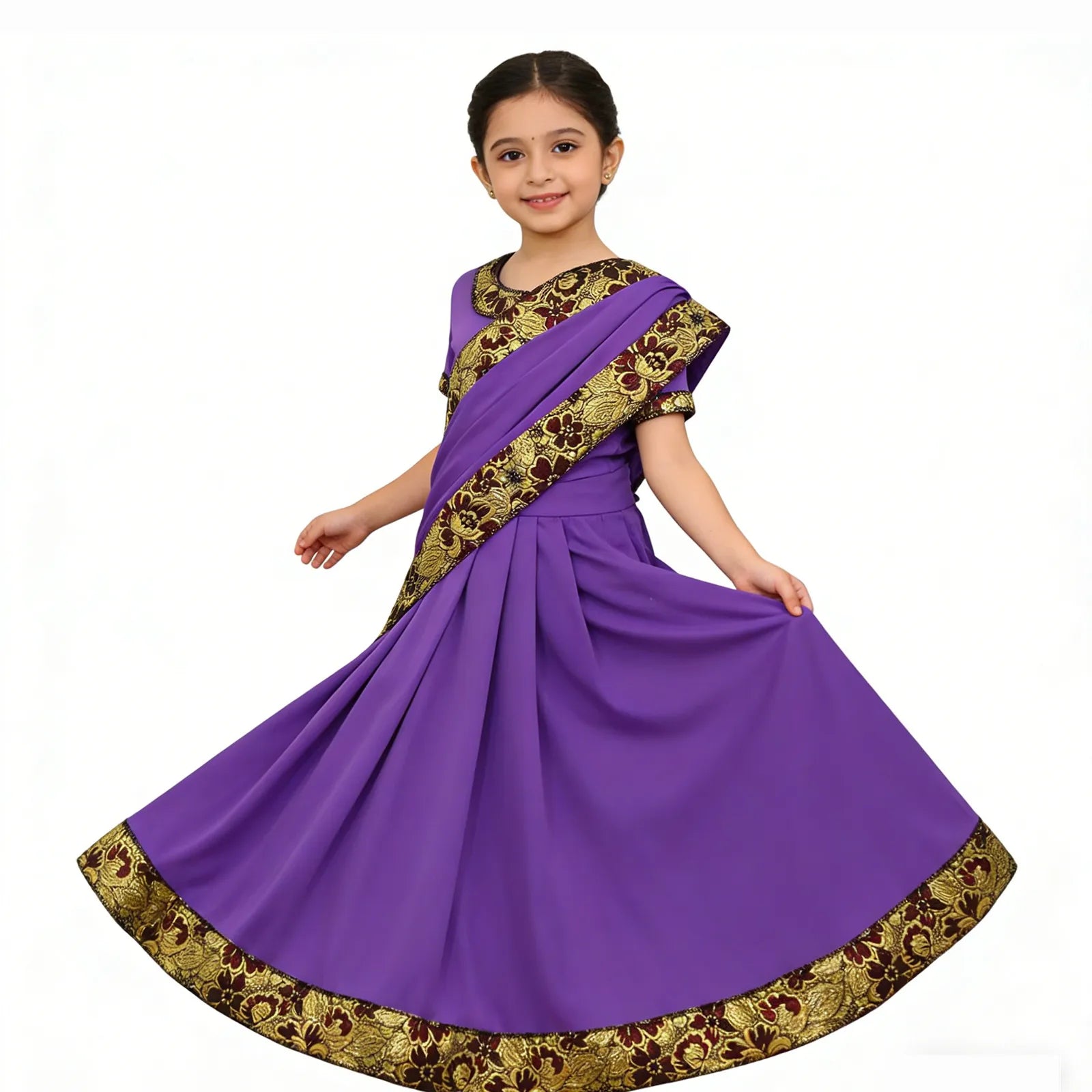 Indian Girls Traditional Bollywood Princess Sari Costume Dress-up Clothing Nativity Bollywood Princess Ethnic Dress Costume