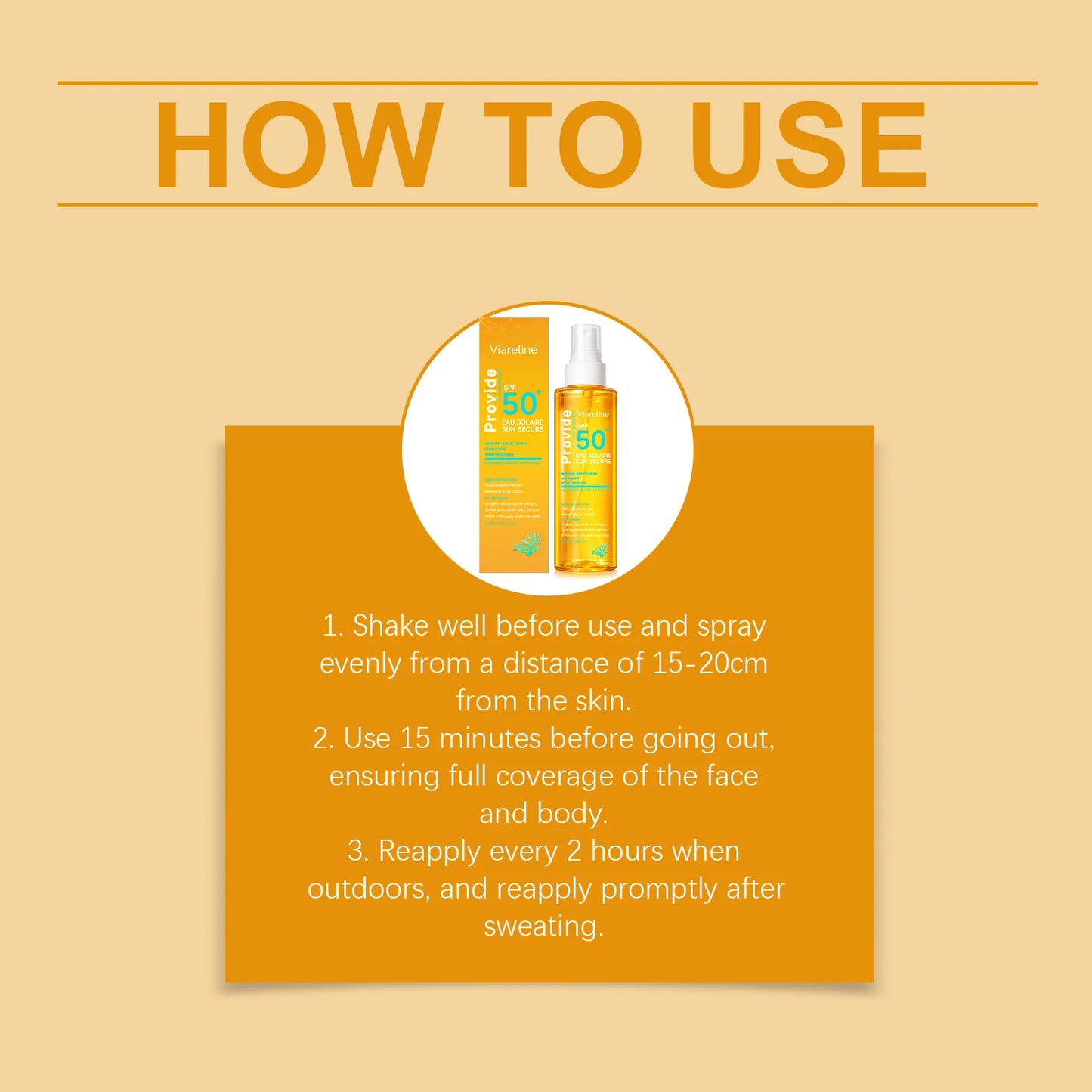 100ML Spf50 Sunscreen Spray Non-stciky Protect Skin Moisturizing Enhance Smoothness Refreshing Prevent Sunburn Sunscreen Spray