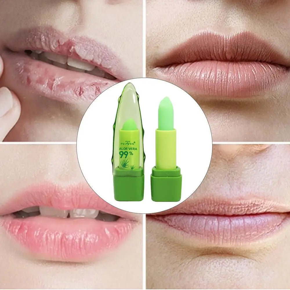 ALOEVERA Temperature Change Color Jelly Lipstick AloeVera Lip Balm Long Lasting Moistourizing Nutritious Lip Balm Lip Care