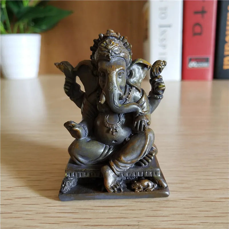Lord Ganesha Buddha Statue Home Decoration Ganesh Elephant God Sculpture Figurines Ornaments Buddha Statues FengShui Lucky Gift