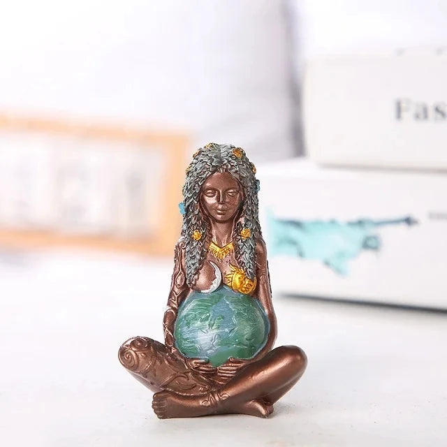 Goddess Statue Gaia Statue Mother Earth Nature Resin Spiritual Figurine Home Room Decor Garden Decoration Earth Day Decoration