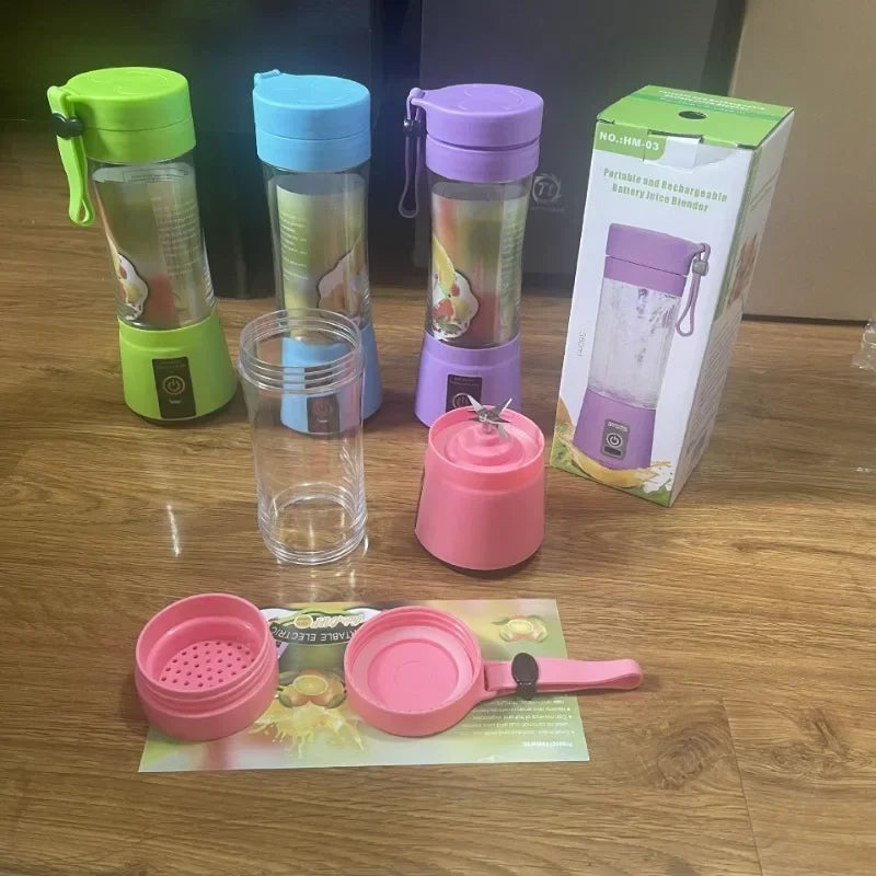 Portable Electric Handheld Blender Rechargeable Travel Fruit Juicer Cup Mini Mixer for Smoothies Milkshakes