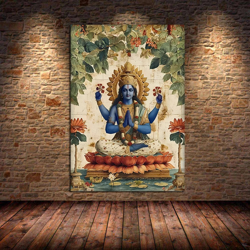 Indian Hindu Gods Lord Shiva Yoga Divine Goddess Saraswati Meditation Rt Poster Canvas Painting Wall Prints Picture Home Decor