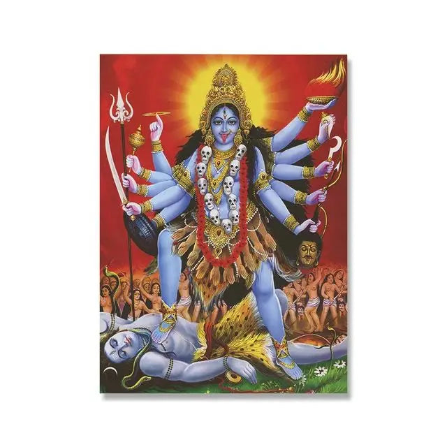 India Hindu God Ganesha Temple Elephant God Series Religion Canvas  Picture For Room Home Corridor Office Decor