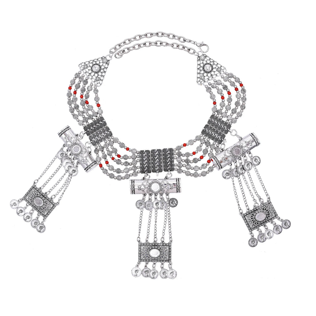 Bohemian Indian Ethnic Vintage Statement Large Collar Choker Necklace For Women Fashion Maxi Long Geometric Pendant Jewelry