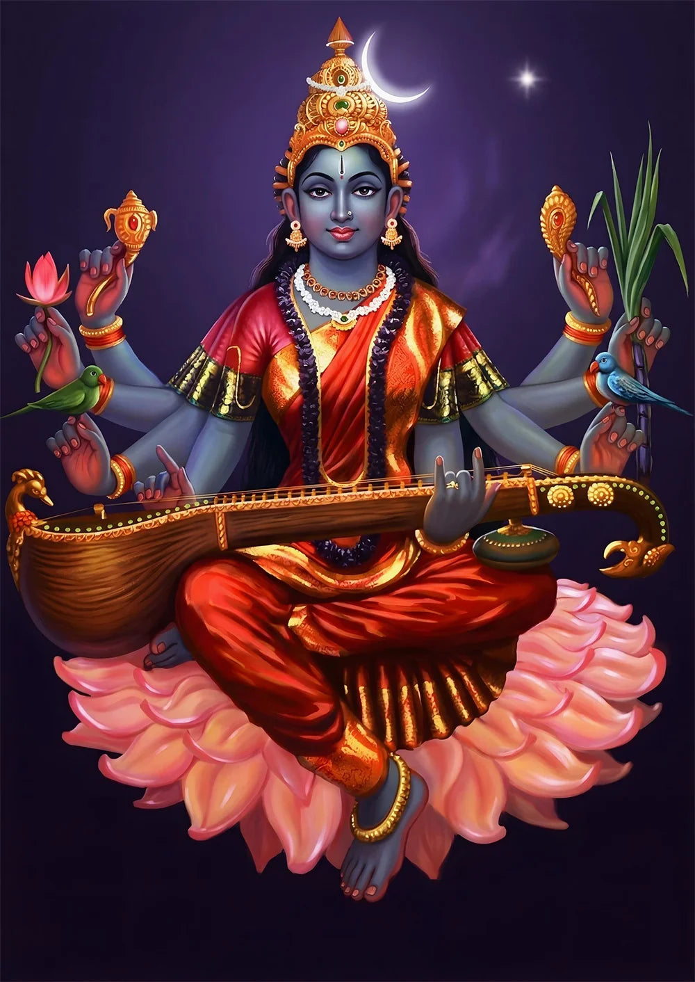 Hindu Goddess Wall Art Kali Mahavidya Poster Tantric Shakti Devi Canvas Painting Home Living Room Decoration Painting