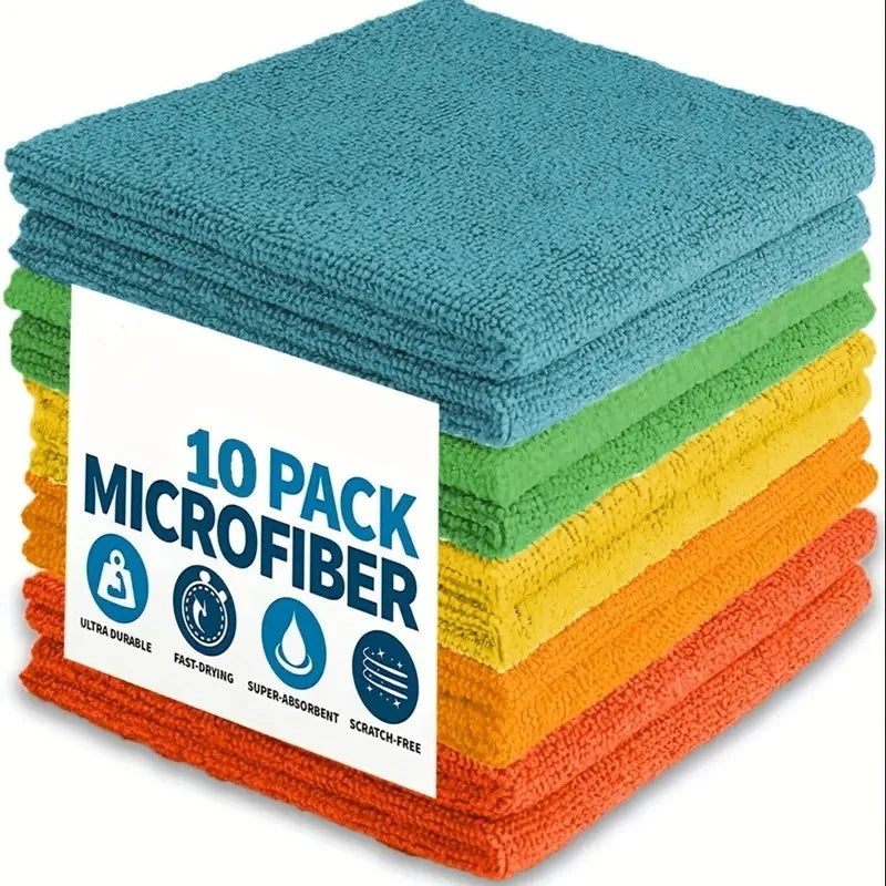 5/10/20pcs Microfiber Cleaning Cloths Super Absorbent Quick-Drying Reusable Towels for Kitchen Bathroom Car Furniture