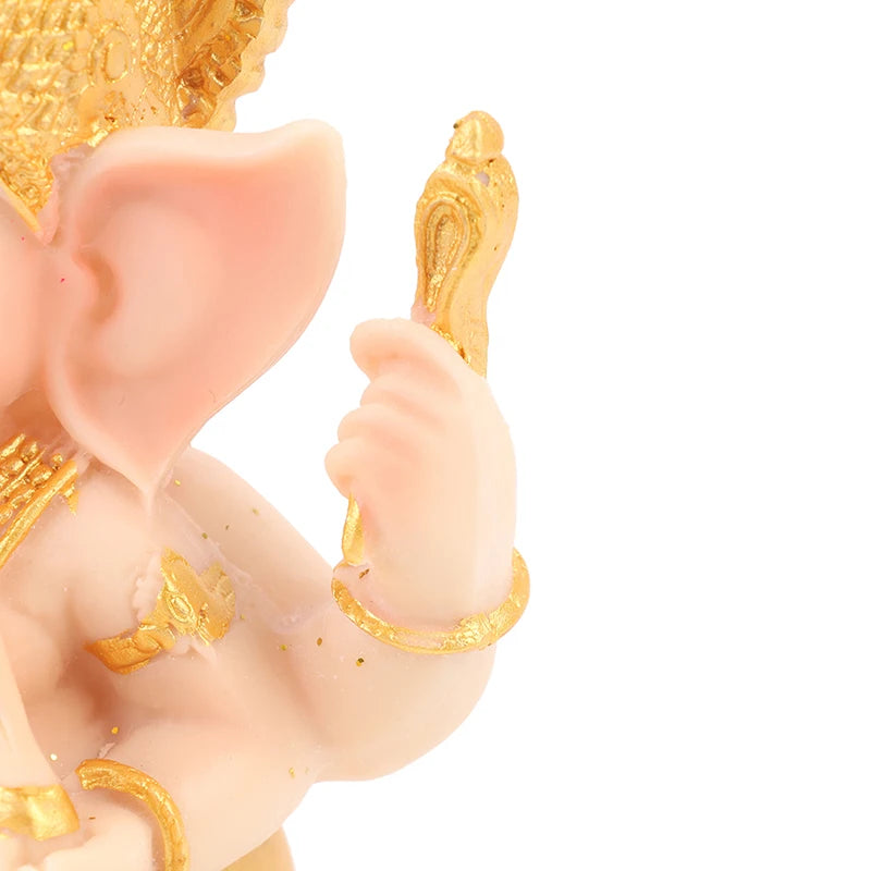 Gold Lord Ganesha Buddha Statue Elephant God Sculptures Ganesh Figurines