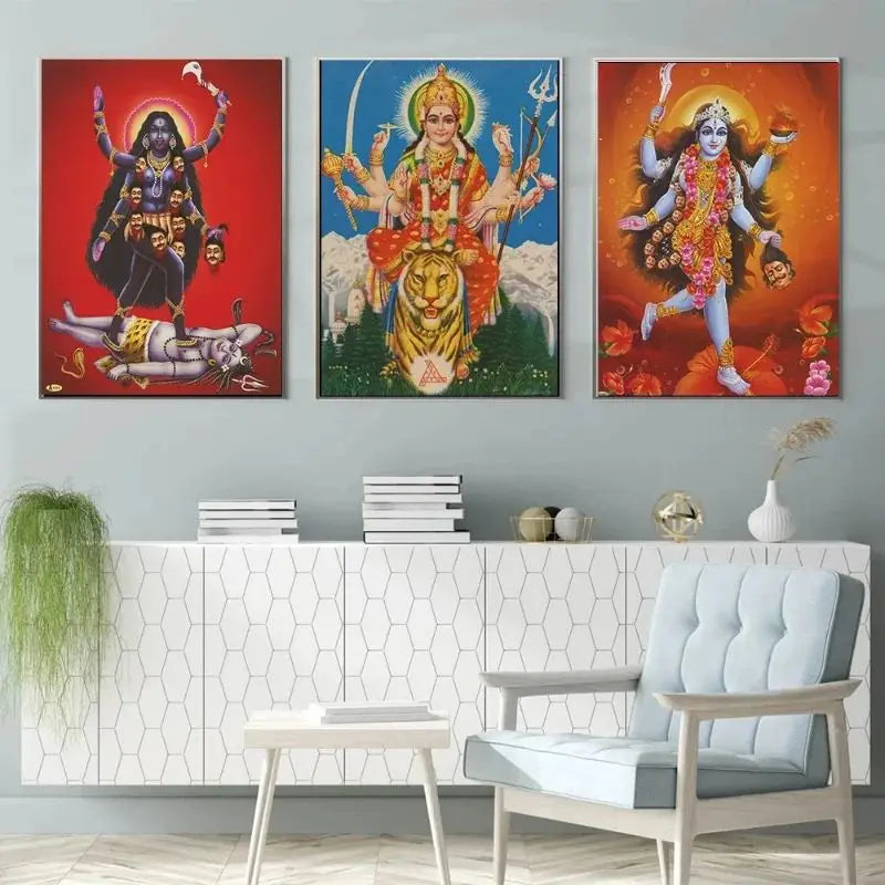 India Hindu God Ganesha Temple Elephant God Series Religion Canvas  Picture For Room Home Corridor Office Decor