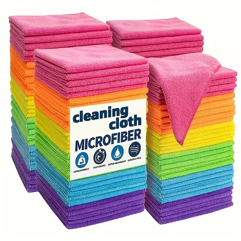 5/10/20pcs Microfiber Cleaning Cloths Super Absorbent Quick-Drying Reusable Towels for Kitchen Bathroom Car Furniture
