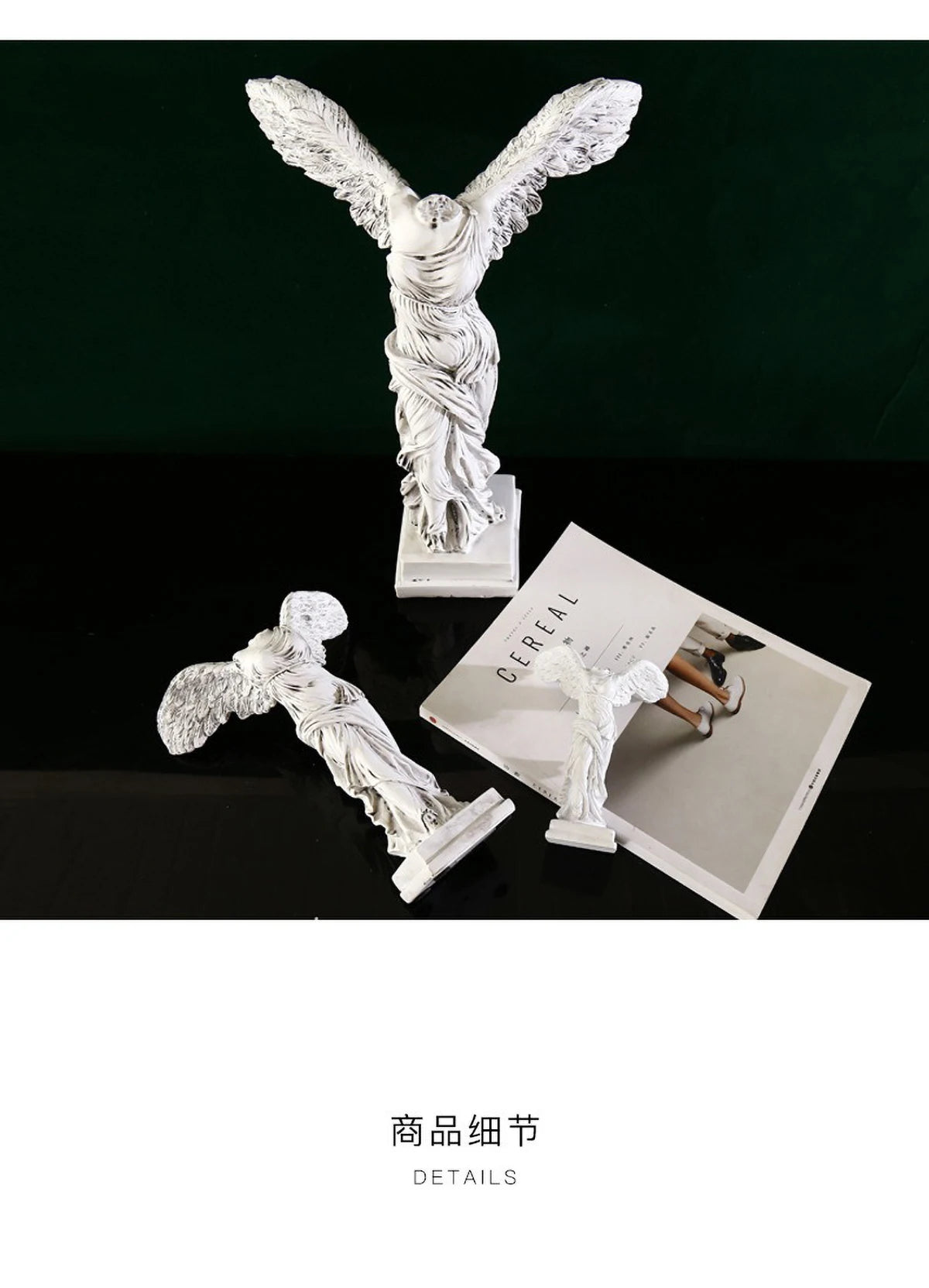 Victory Goddess Statue - Greek Mythology Resin Sculpture for Home Decor, Office Desk Ornament with Gold Finish Art Craft