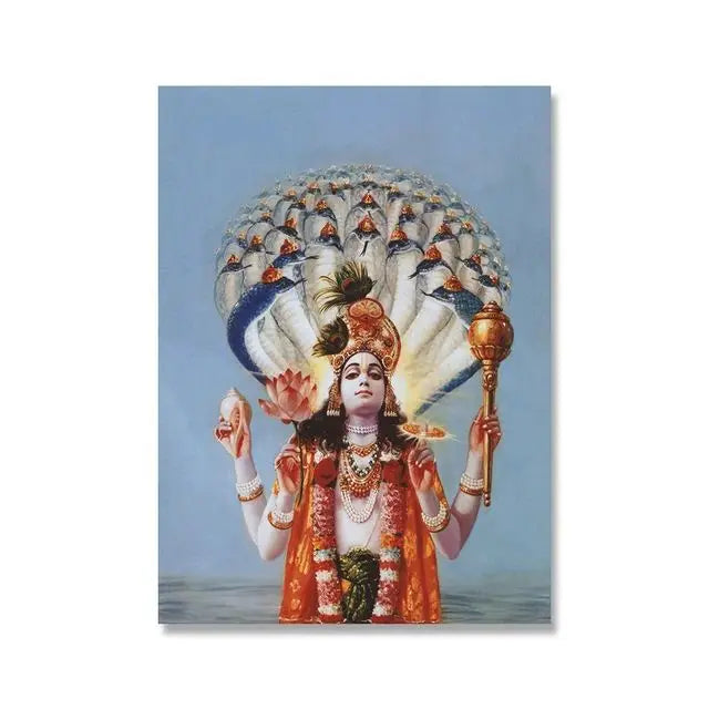 India Hindu God Ganesha Temple Elephant God Series Religion Canvas  Picture For Room Home Corridor Office Decor