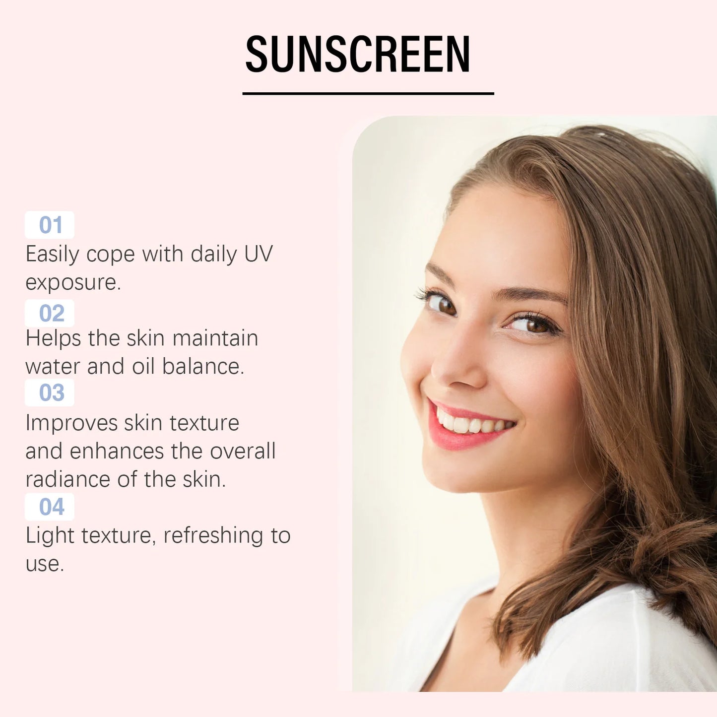 Moisturizing Brighten Sunscreen Cream Spf50+ Uv Protection Deep Nourishing Non Greasy Even Skin Tone Long Lasting Daily Sun Care