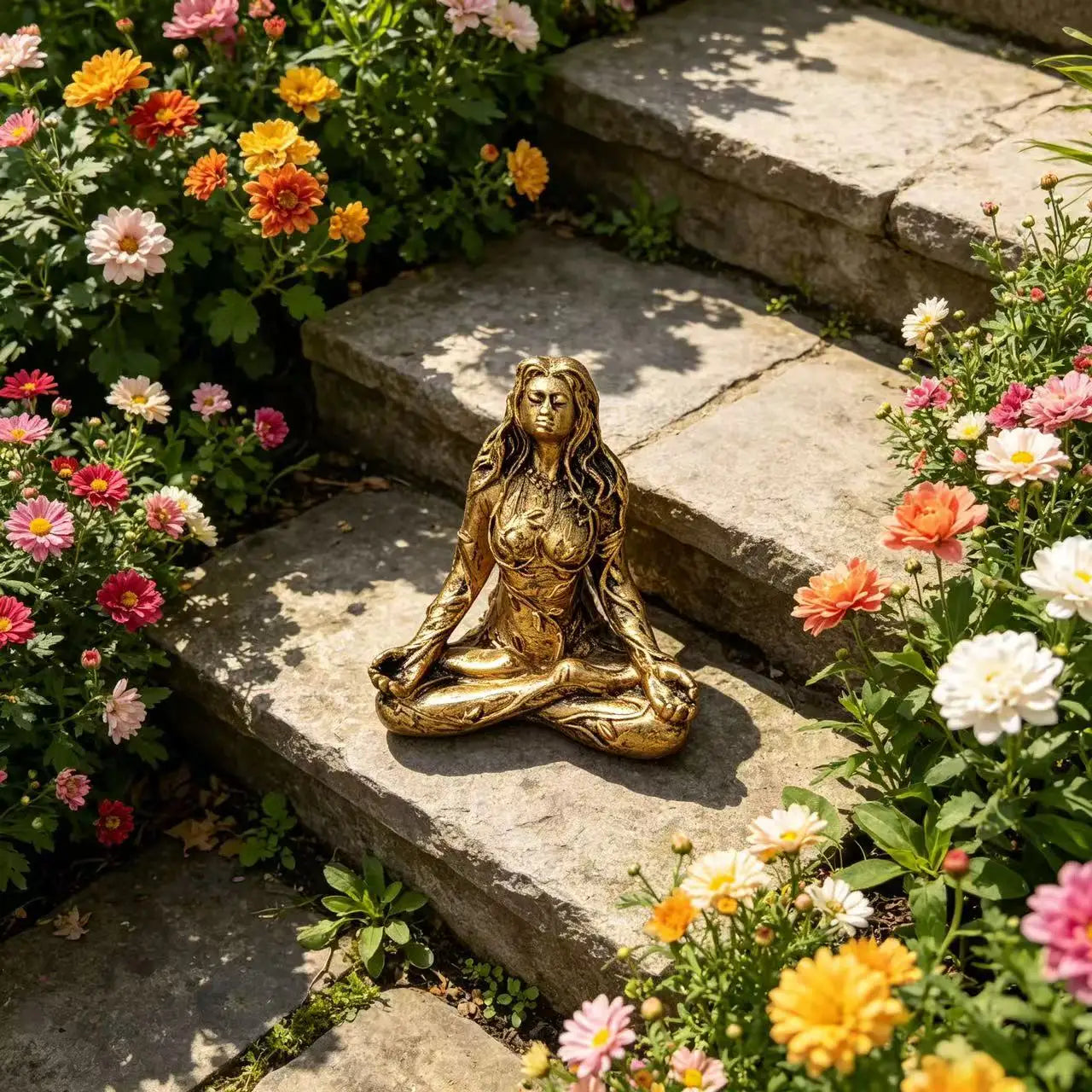Goddess Statue, Gaia Statue, Mother Earth Nature, Moon Statue, Resin Witch Spirit Statue, Home Room Decoration, Garden Decoratio
