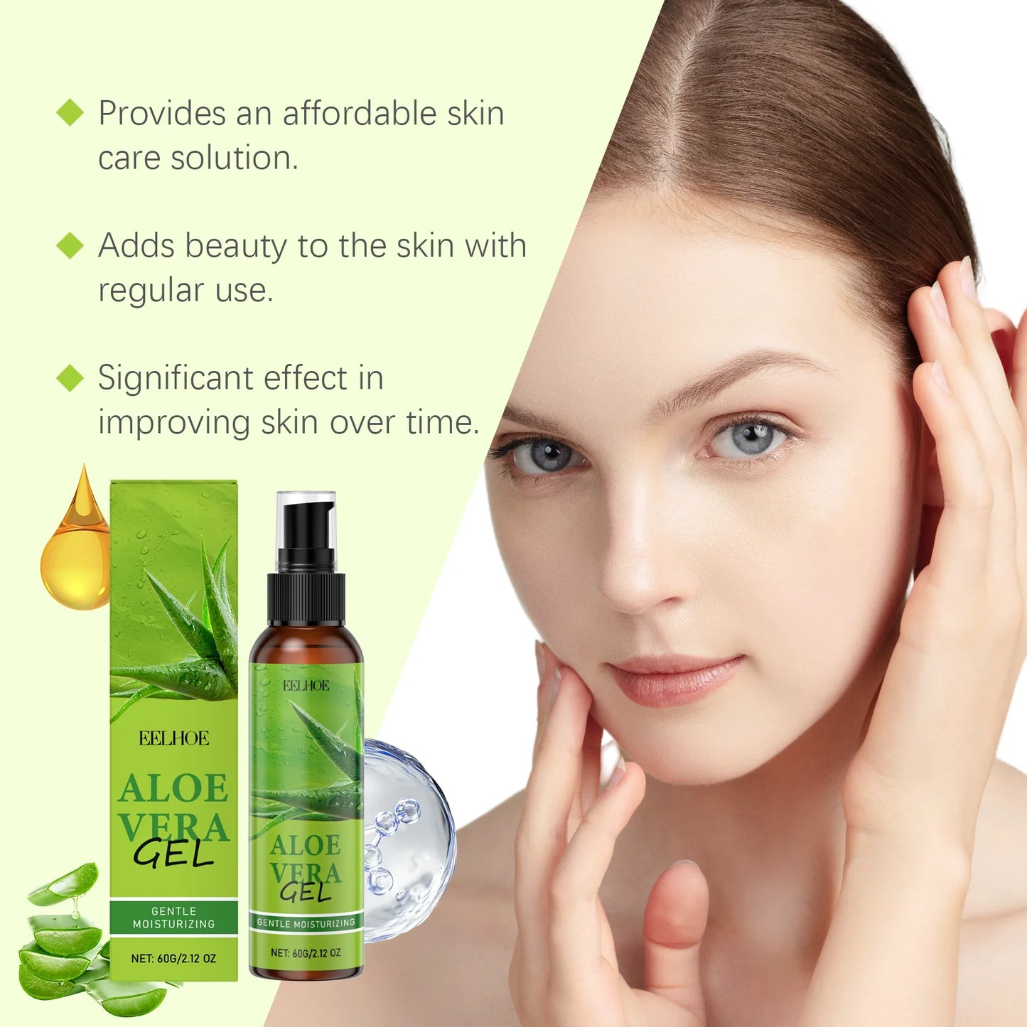 Aloe Vera Gel Nourishing Sooth Skin Reduce Discomfort Improving Skin Texture Enhance Skin Radiance Moisturizing Aloe Essence Gel