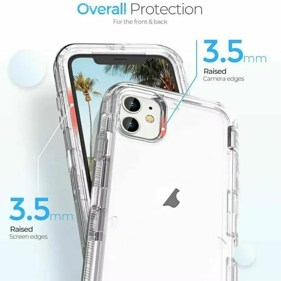 3 IN1 For iPhone 17 16E 15 14 16 PLUS 11 17 Pro MAX MINI 17 Air Phone Case Heavy Duty Hybrid Rugged Shockproof Armor Hard Cover