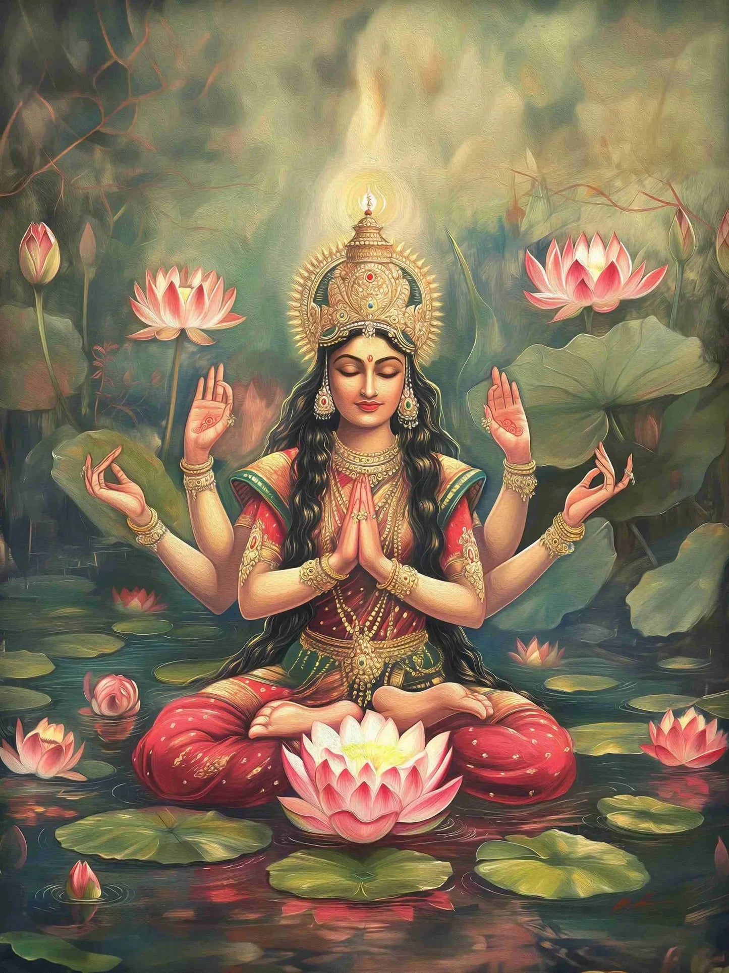 Indian Hindu Gods Lord Shiva Yoga Divine Goddess Saraswati Meditation Rt Poster Canvas Painting And Prints Picture Home Decor