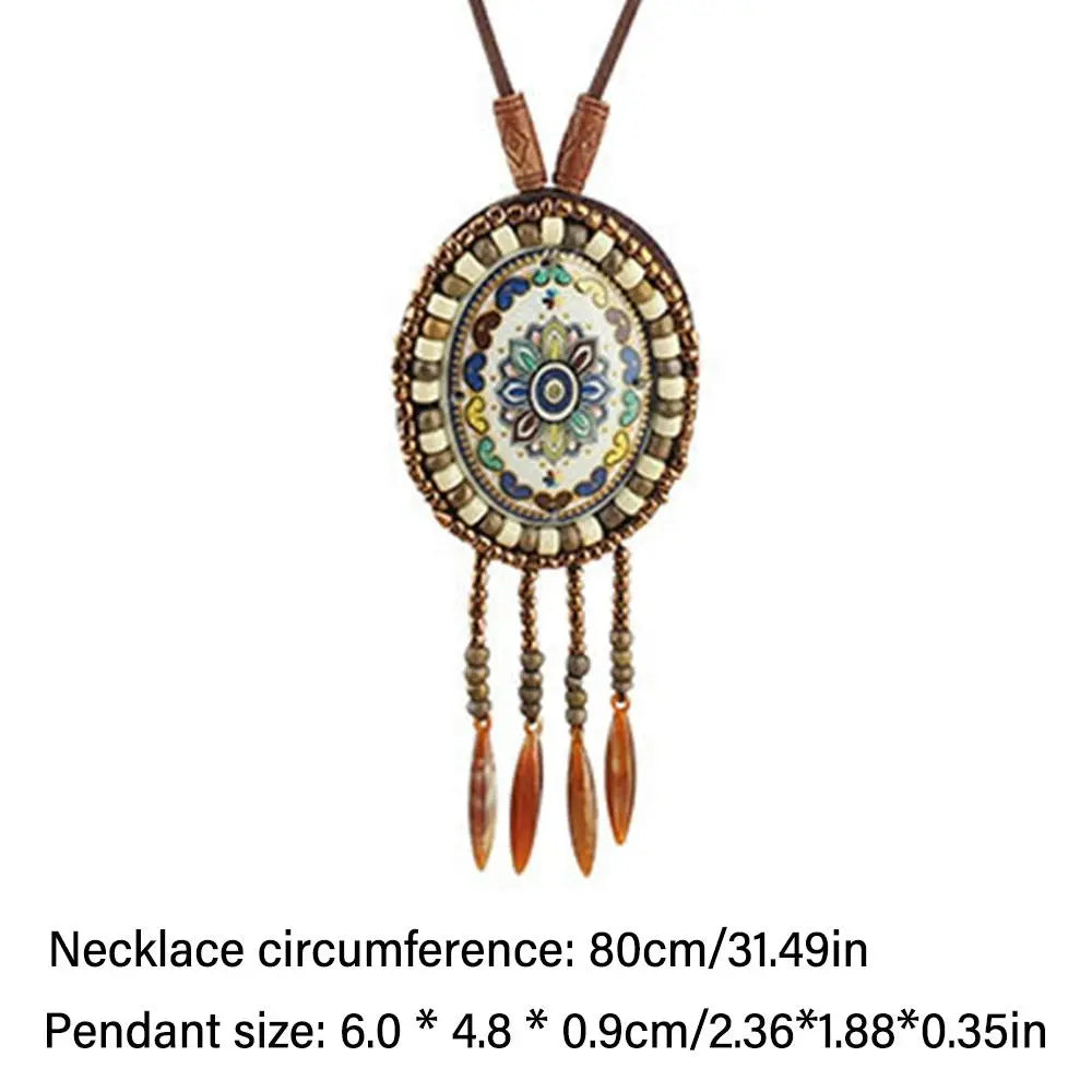 Vintage Party Ethnic Jewelry Lucky Gift Buddhist Mala Wood Bead Ethnic Pendant Nepal Necklace