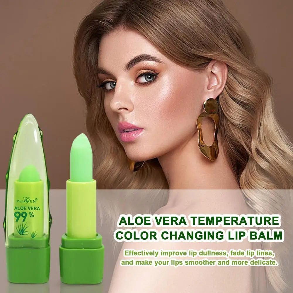 ALOEVERA Temperature Change Color Jelly Lipstick AloeVera Lip Balm Long Lasting Moistourizing Nutritious Lip Balm Lip Care