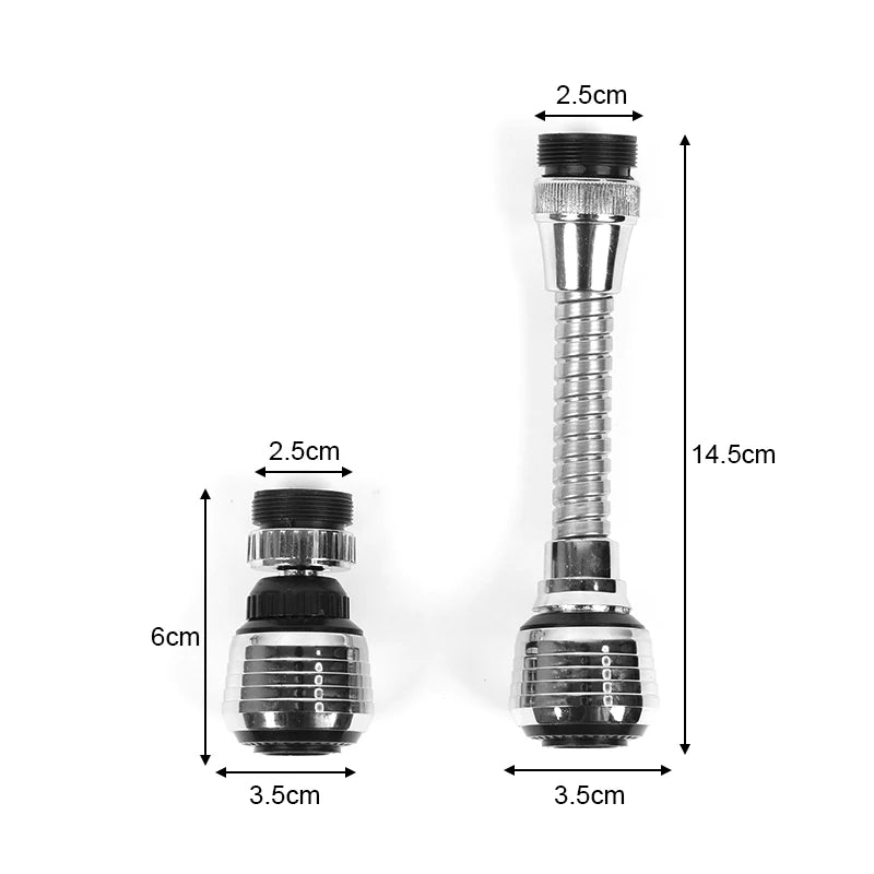 Kitchen Stainless Steel Faucet Shower Water Saver Lengthened 360 Degree Rotating Faucets Anti-splash Sprinkler Spray Extender