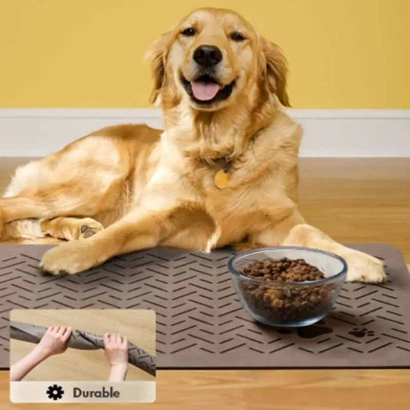 C Pet Feeding Mat-Absorbent Pet Placemat For Food And Water Bowl With Waterproof Rubber Backing Quick Dry Water Mat For Dog Cat