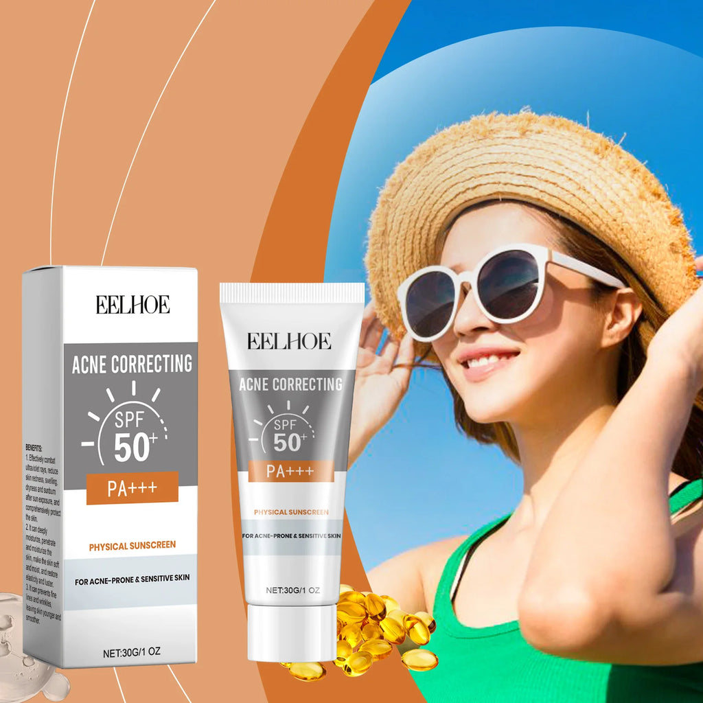 Deep Hydration Sunscreen Cream SPF 50+ UV Whitening Cream Korean Moisturizing Skin Care Tool for All Skin Type Cosmetics 30g