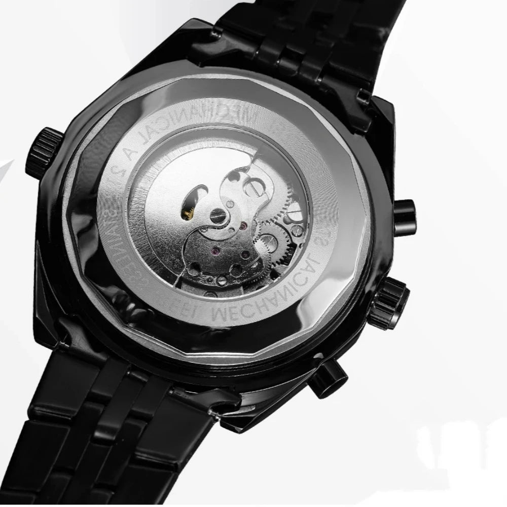 High-End Men's Watches Are a Stylish and Functionally Practical Mechanical Timepiece Made of Stainless Steel, Featuring a Hollow Design and a Large Dial. Its Attractive Appearance Makes It Suitable for Everyday Gifts, and It