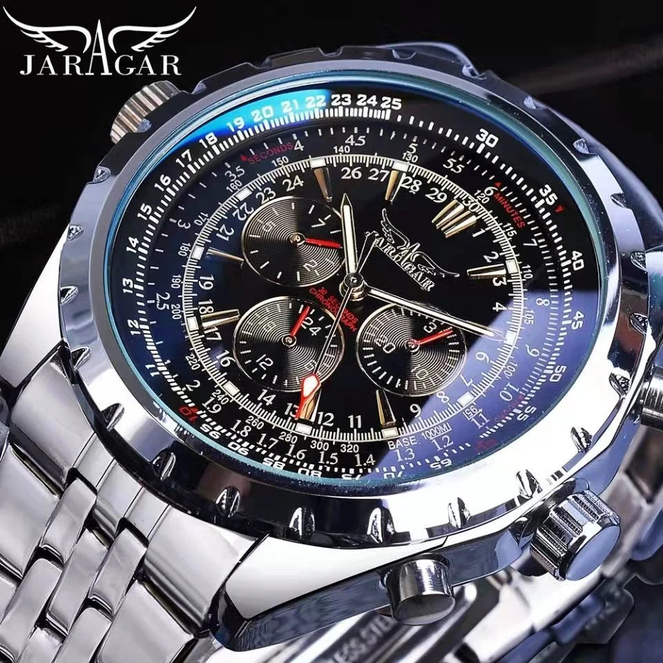 High-End Men's Watches Are a Stylish and Functionally Practical Mechanical Timepiece Made of Stainless Steel, Featuring a Hollow Design and a Large Dial. Its Attractive Appearance Makes It Suitable for Everyday Gifts, and It