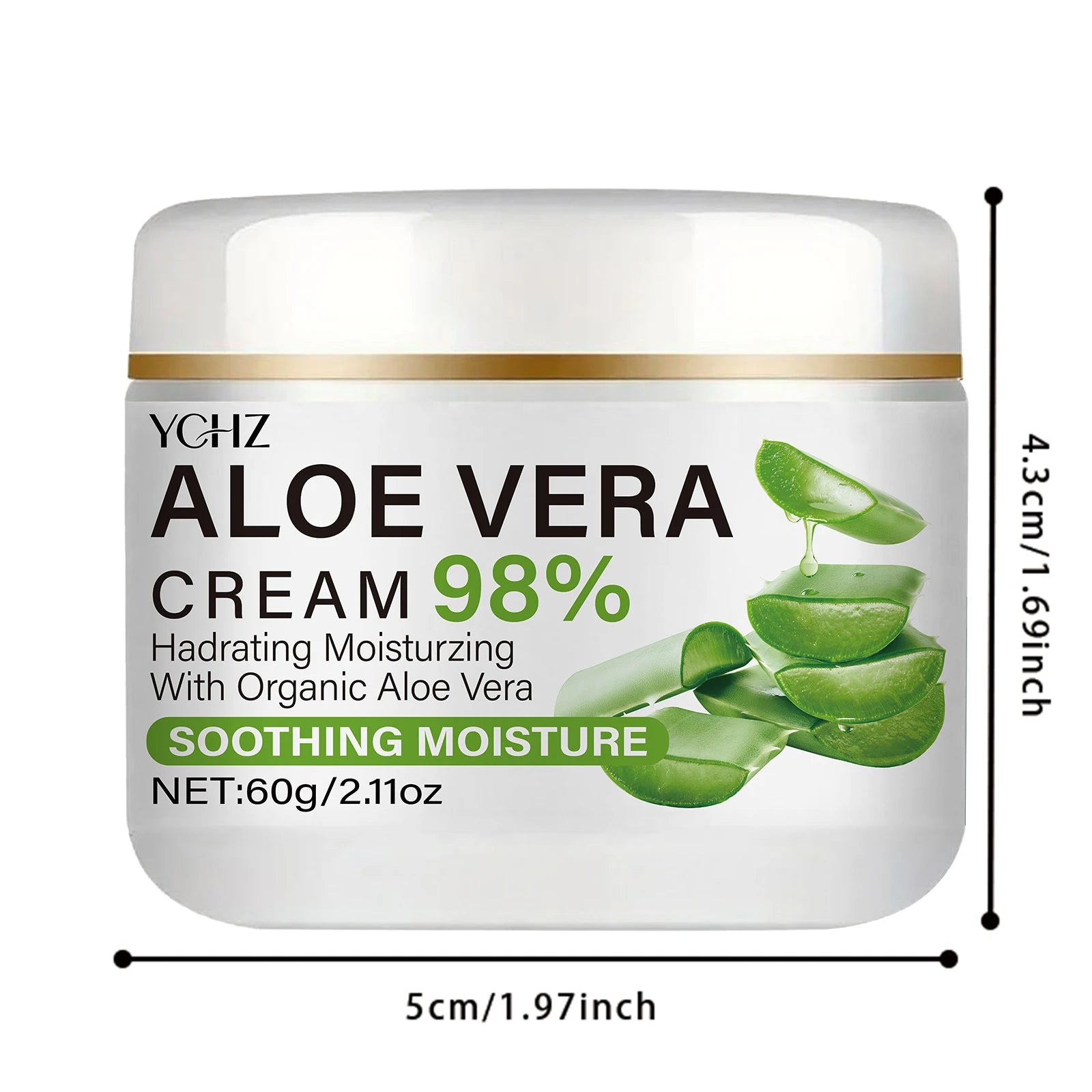 Aloe Vera Face Cream, Containing 98% Pure Aloe Vera Ingredients, Is Hydrating and Easy to Absorb, Effectively Protecting and Nourishing the Skin, Suitable for Daily Skin Care for Both Men and Women