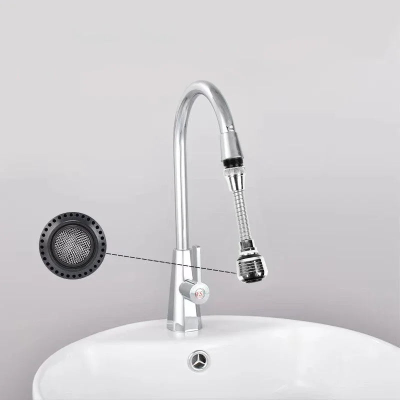 Kitchen Stainless Steel Faucet Shower Water Saver Lengthened 360 Degree Rotating Faucets Anti-splash Sprinkler Spray Extender