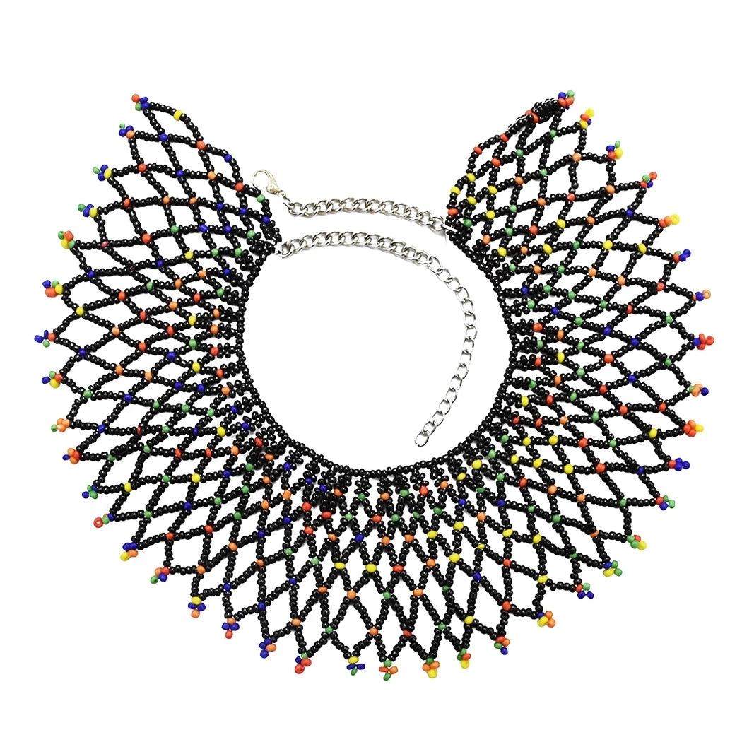 Boho Ethnic Big Choker Necklaces Women Handmade Jewelry Indian Statement Layered Collar Necklace Collier Femme Tribal Party Gift