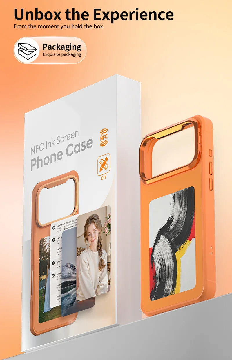 4.0" E-ink Display Phone Case for iPhone 17/17 Pro/17 Pro Max, Custom Selfie, Zero Power, Wireless Charging & NFC
