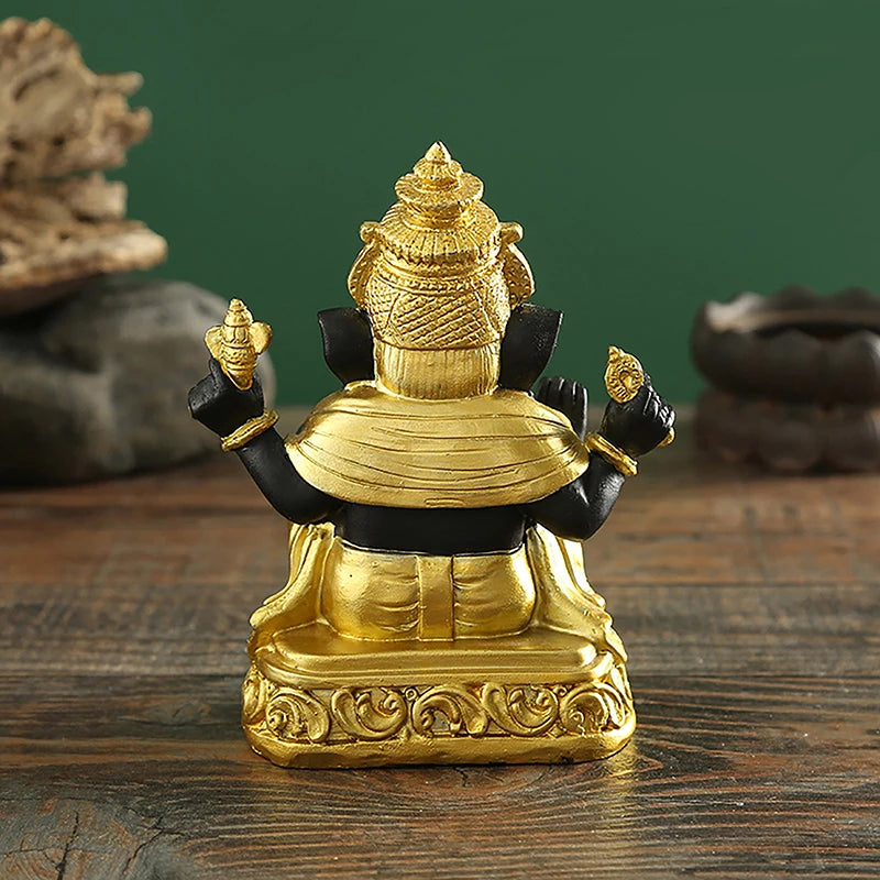 Elephant Statue Hindu Elephant God Statue Lord Ganesha Figurine Elephant God Sculpture Tabletop Decoration Ornament