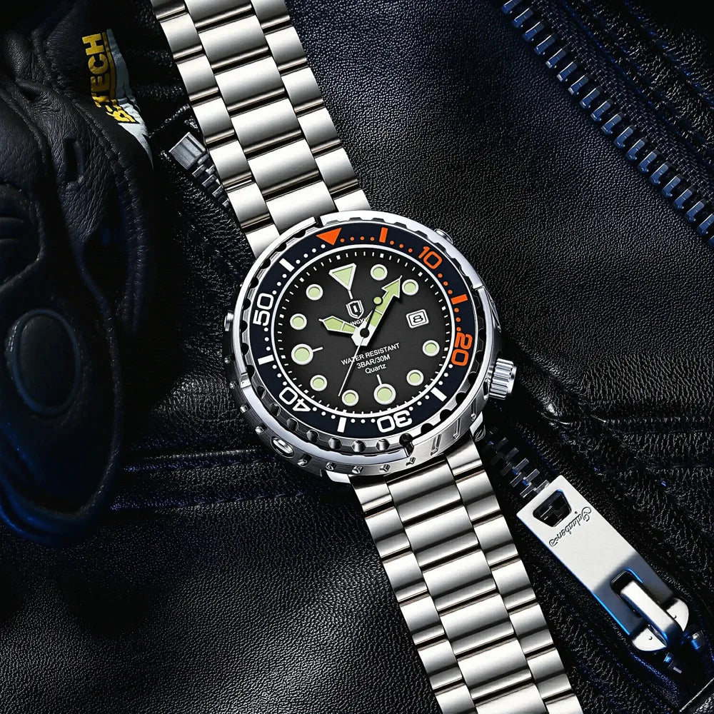 2026 new fashionable men's watch, top brand, waterproof, luminescent, date and clock, sports watch, men's quartz wristwatch