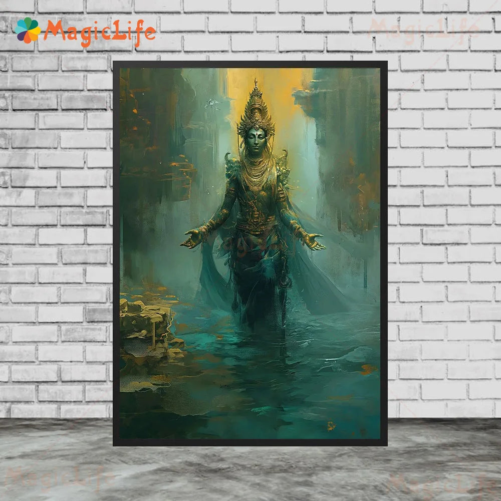 Indian Religion Shiva God Posters Wall Pictures For Living Room Cartoon Poster Home Decor Wall Art Canvas Painting Unframed