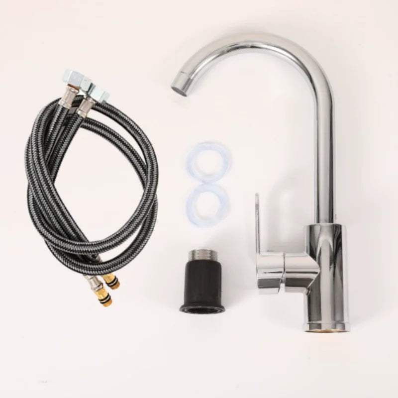 Large bend hot and cold water faucet, kitchen sink, sink, rotating faucet, bathroom, balcony, washbasin faucet