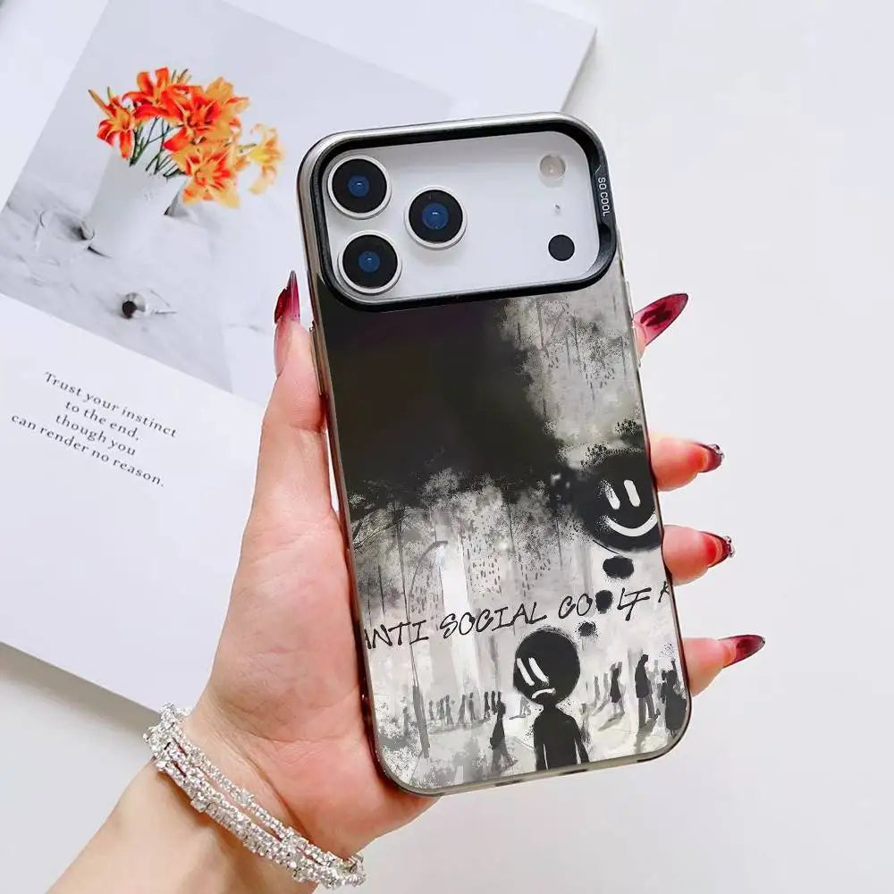 M-Morad MDLR Morad04 Phone Case For iPhone 12 13 14 15 16 17Pro Max Plus Protect Plating Phone Cover