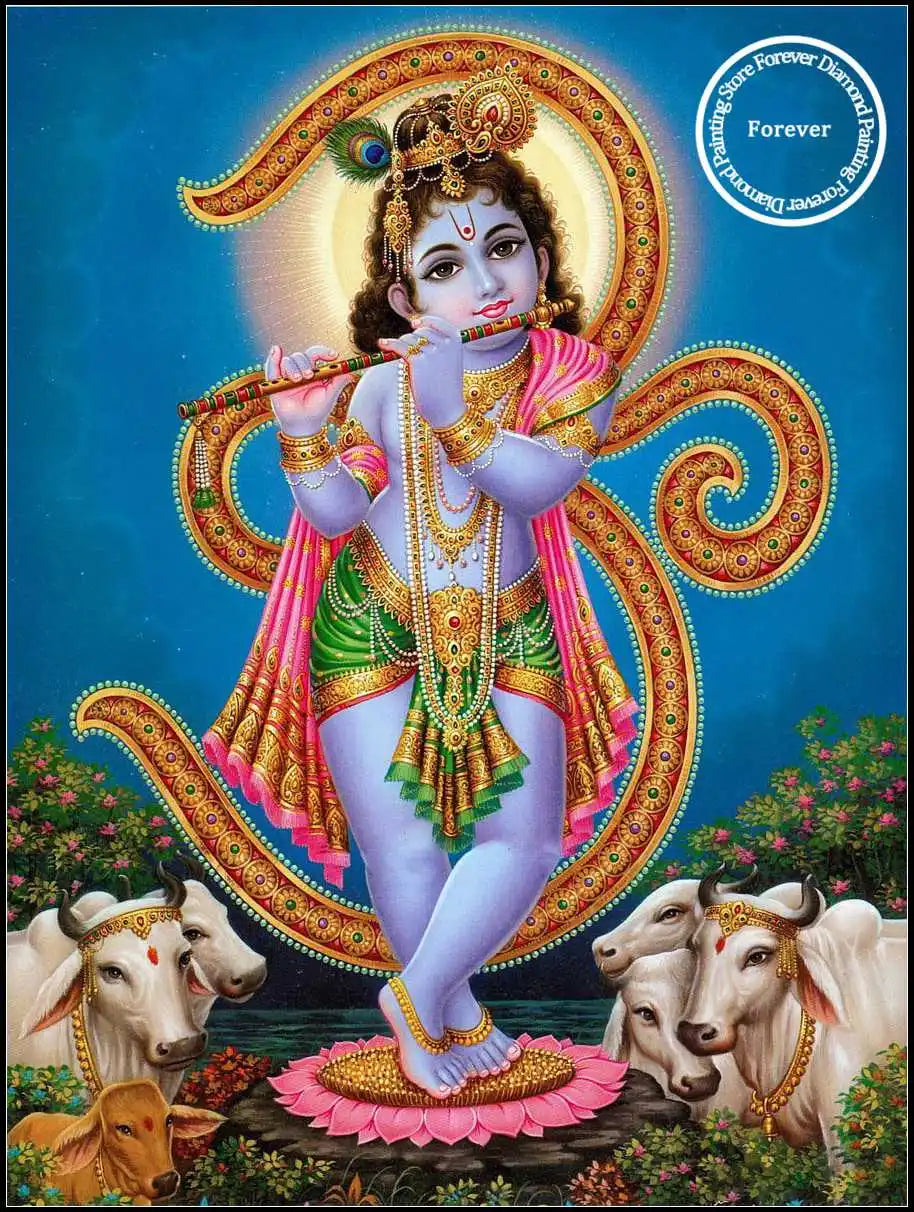 Indian God Radha Krishna Wall Art Full Diamond Painting Hindu Art Cross Stitch Embroidery Picture Mosaic Craft Living Room Decor