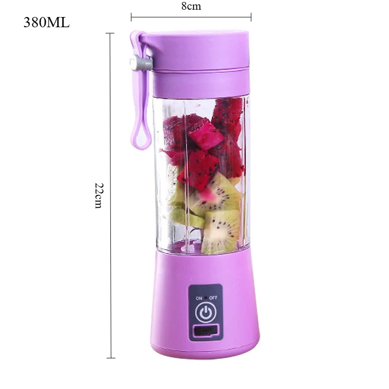 Portable Electric Handheld Blender Rechargeable Travel Fruit Juicer Cup Mini Mixer for Smoothies Milkshakes