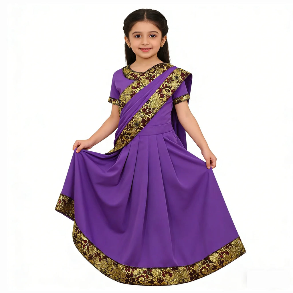 Indian Girls Traditional Bollywood Princess Sari Costume Dress-up Clothing Nativity Bollywood Princess Ethnic Dress Costume